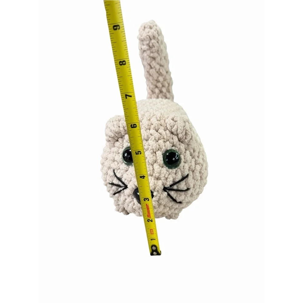 New Handmade Crochet Plushie Cat Kitten white cream ivory